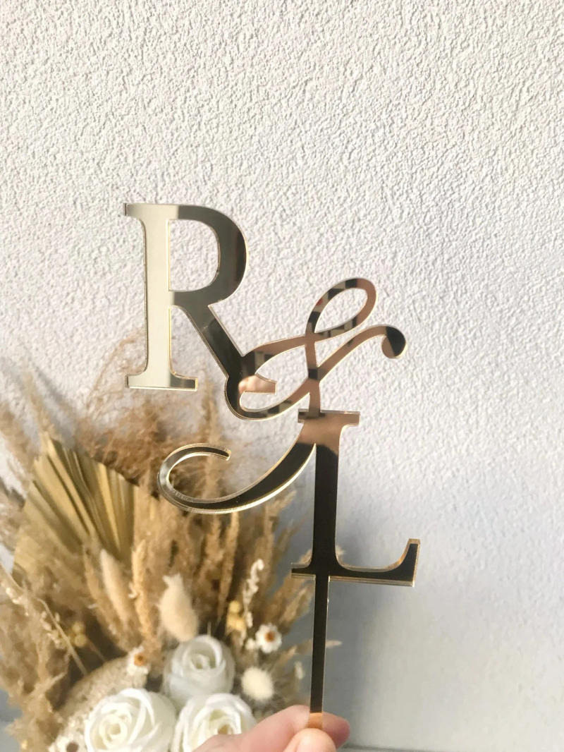 Description Picture 5 of itemPersonalized Wedding acrylic cake topper with initials, Custom Couple Names Birthday Anniversary Engagement Party Decor