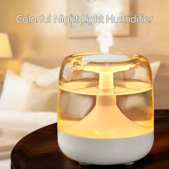 Air Humidifier Cute Ultrasonic Colorful Night Light Mini Humidifier Diffuser Transparent  Portable Home Bedroom Aroma Diffuser
