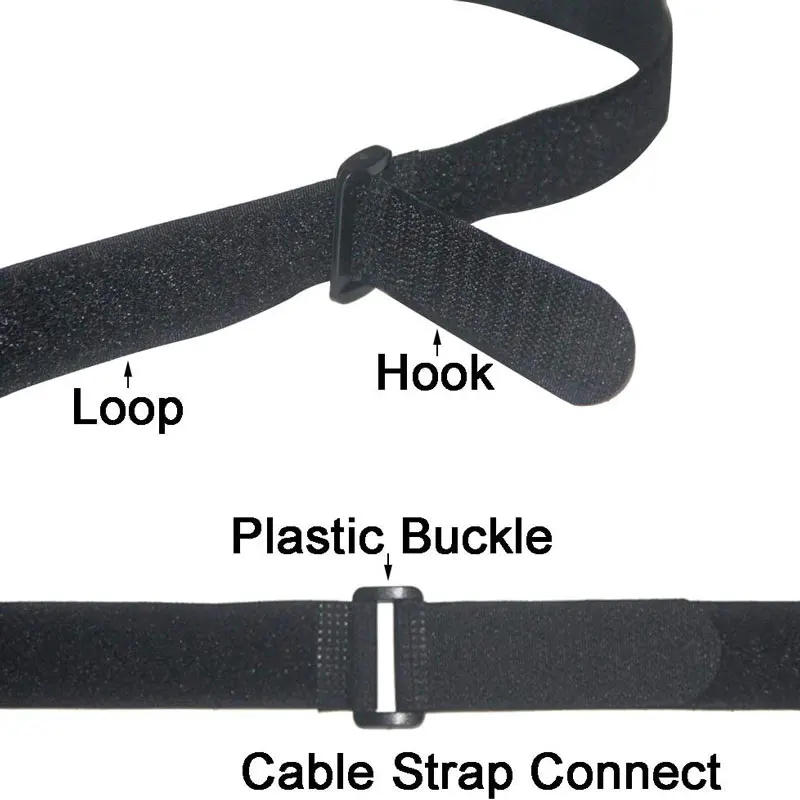 Description Picture 4 of item10Pcs Reusable Fastening Hook and Loop Cable Tie Self-Adhesive Fastener Tape Adjustable Multi-Purpose Cord Organizer
