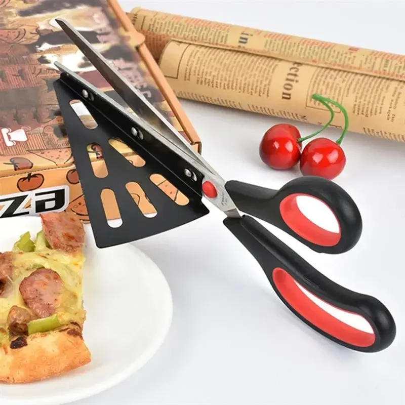 Description Picture 5 of itemPizza Scissors Knife Pizza Cutting Tool Stainless Steel Pizza Cutter Slicer Baking Tool Multi-Functional With Detachable Spatula