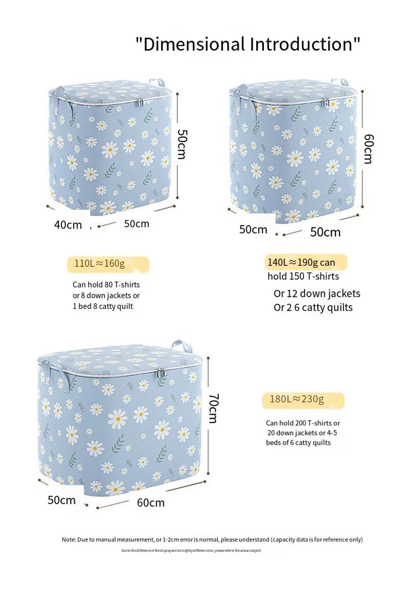 Description Picture 5 of itemLarge capacity household non-woven storage bag quilt clothing storage box wardrobe portable moving bag storage box with handle