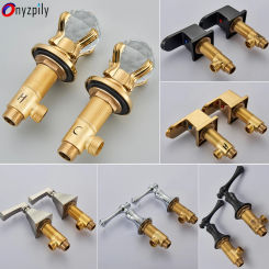 Onyzpily Hot Cold Water Chrome Brass Switch Valve For Basin Faucet Shower Mixer Bathtub Set Faucet Bath Control Valve