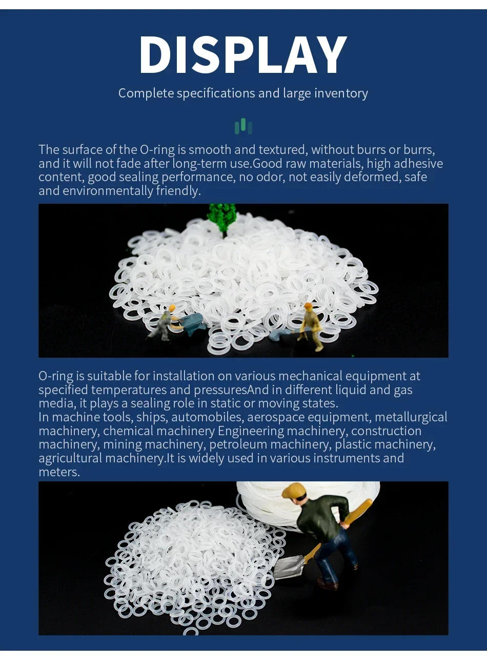 Description Picture 4 of itemO-ring CS 1/1.2/1.5/2.2mm silicone VMQ sealing ring high temperature resistant gasket waterproof and elastic in specifications