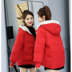 Women Cotton Bread Coat Winter Solid Pockets Decoration Warm Windbreak Loose Thick Casual Ladies Jacket High Quality