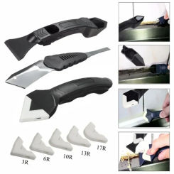 3 Piece Silicone Scraper Caulking Grout Tool Sealant Finishing Cleaning Set Kitchen Window Cleaning Scraper Set Remover