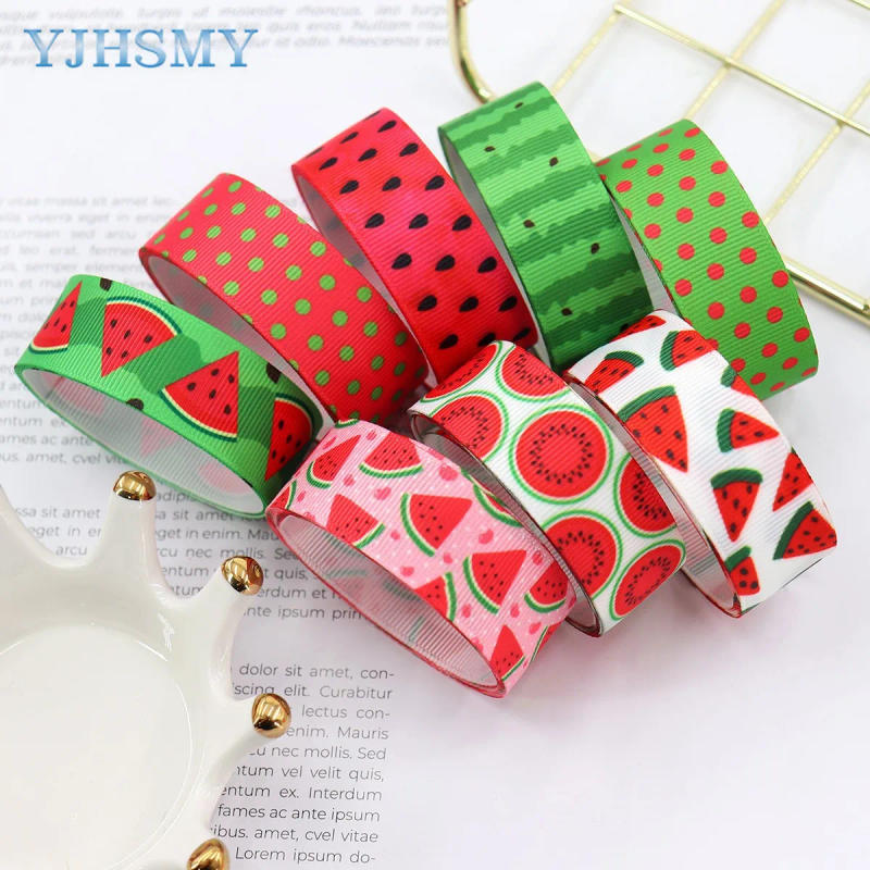 Description Picture 4 of itemWatermelon Print Ribbon, Red/ Green/ Black/ White Summer Ribbon Fruit Pattern Ribbon for Wreaths,All Crafting and Sewing
