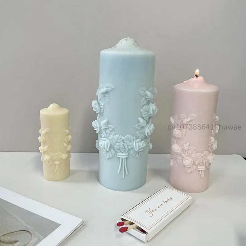 Description Picture 3 of itemRose Flower Bouquet Scented Candle Silicone Mold DIY Handmade Handicrafts Candle Making Plaster Soap Mould Home Decoration Tools