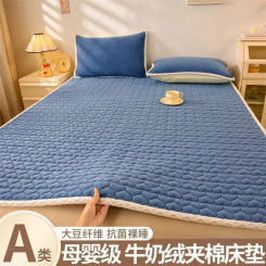 Winter Plush Soft Mattress Toppers Single Double Bedspread Non-slip Mattress Cover Bed Sheet Thin Fold Tatami Mat Soft Bed Cover