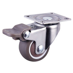 1" Low Profile Casters Wheels Soft Rubber Swivel Caster with 360 Degree Top Plate 100 lb Total Capacity for mini castors