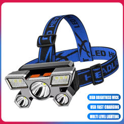 Strong LED Headlights USB Charging Multi-mode Lighting Super Bright Wearable Outdoor Hiking Camping Waterproof Flashlight