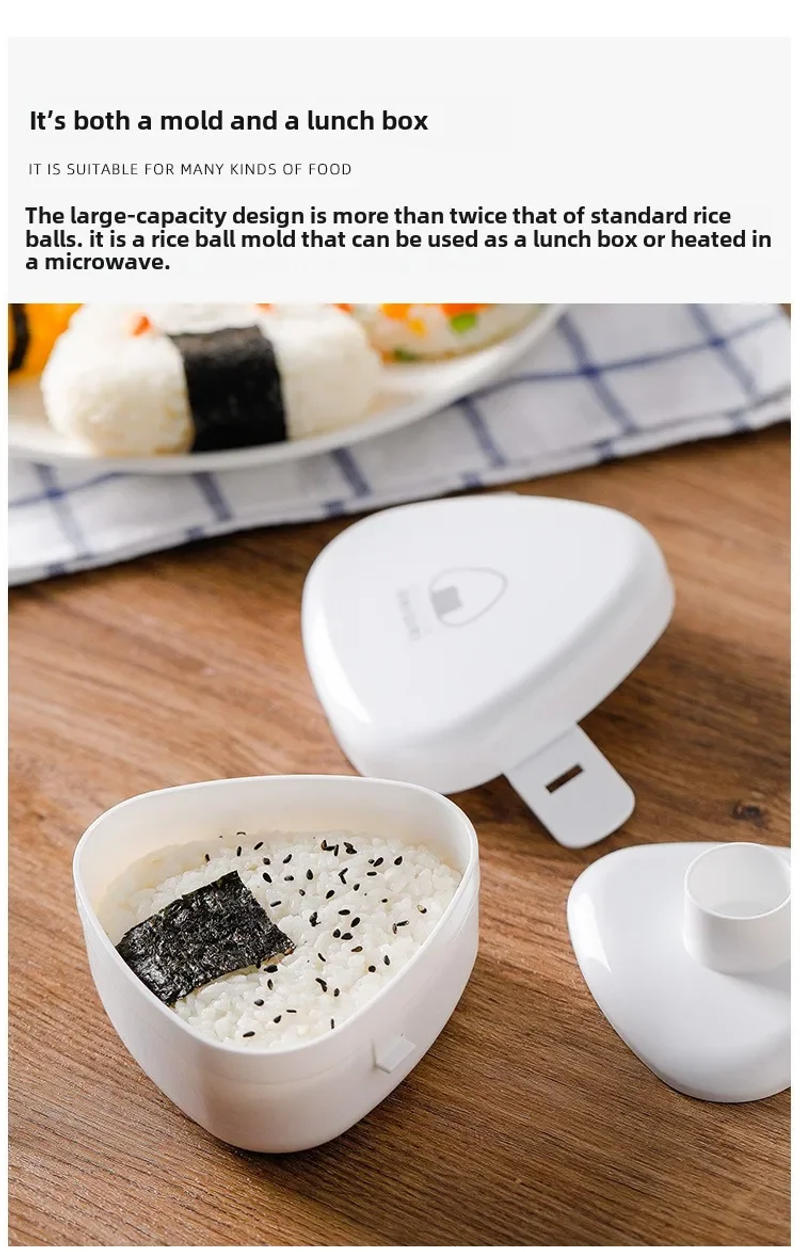 Description Picture 3 of itemTriangle Rice and Vegetable Roll Mould Bento Box Can Be Microwave Heated To Make Children's Sushi Lunch Box