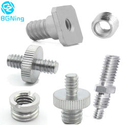 1/4" - 1/4 inch Screw Male to Male Metal Adapter Convert Female Thread to 1/4" 3/8 Tripod Monopod Ball Head Camera Accessories
