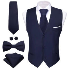 Elegant custom Vest for Men Pink Solid Satin Waistcoat Tie Bowtie Hanky Set Sleeveless Jacket Wedding Formal Male Gilet Suit