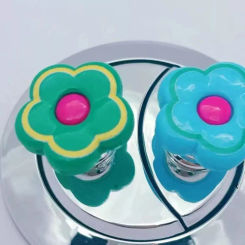Toilet Seat Button Cute Flower Long Nail Water Tank Button Aid Universal Resin Bathroom Flush Auxiliary Switch Toilet Press Tool