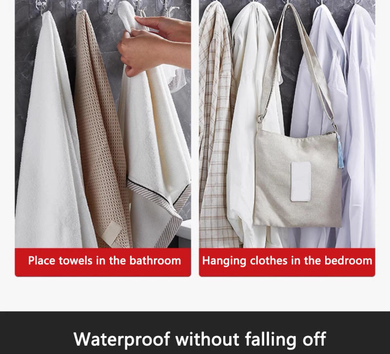 Description Picture 5 of item10/20 PCS Transparent Stainless Steel Self-Adhesive Hooks Bathroom Towel Clothes Storage Sticker Hooks Key Hangers Storage