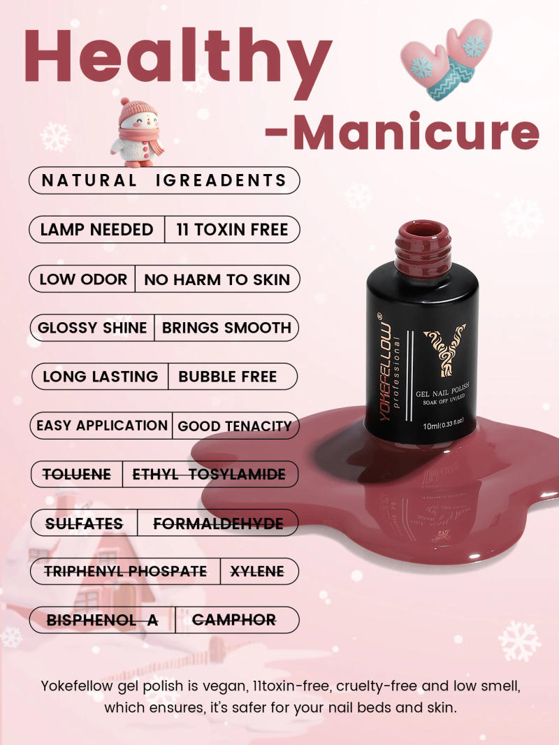 Description Picture 3 of itemYOKEFELLOW 10ML Grey Pink Gel Nail Polish Morandi Color Semi Permanent Soak Off Nail Art For Manicure Gel Varnish Autumn Winter