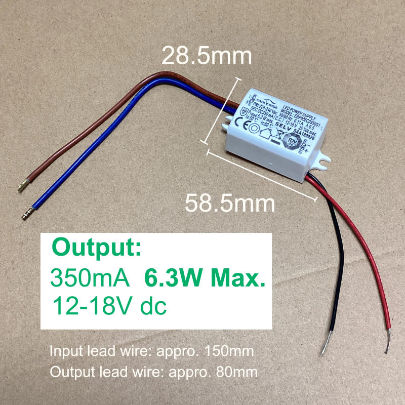 Description Picture 2 of item6W Compact LED Driver 350mA 500mA Lighting Transformer Drivers Mini Built-in Power Supply for COB Chips 12V-18V 6V-12V