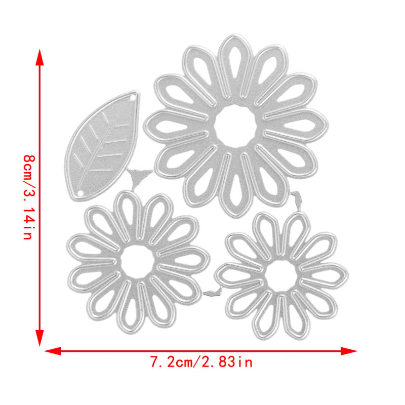 Description Picture 6 of itemMetal Cutting Dies 4 Pcs Chrysanthemum and Leaf DIY Scrapbooking Album Decoration Embossing Paper Card Craft