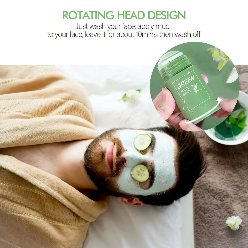 Description Picture 5 of itemGreen Tea Mask Stick Remove Blackheads Acne Deep Cleansing Purifying Clay Mask Oil Control Solid Mask Moisturizing Skin Care