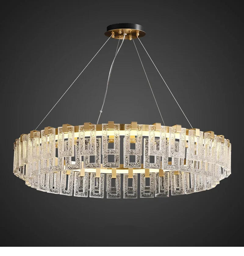 Description Picture 5 of itemRound Design Modern LED Chandelier Living Room Hanglamp Gold Luxury Bedroom Decoration Fixtures
