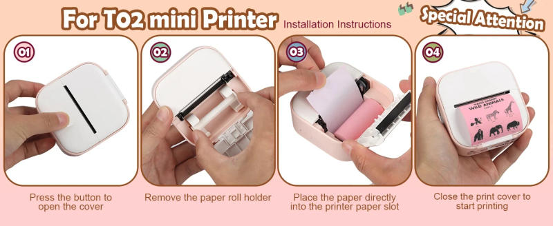 Description Picture 2 of itemTransparent Adhesive Thermal Sticker Paper for M02/T02/M02 Sticker Photo Printer and 57mm Width Print Mini Pocket Printer Camera