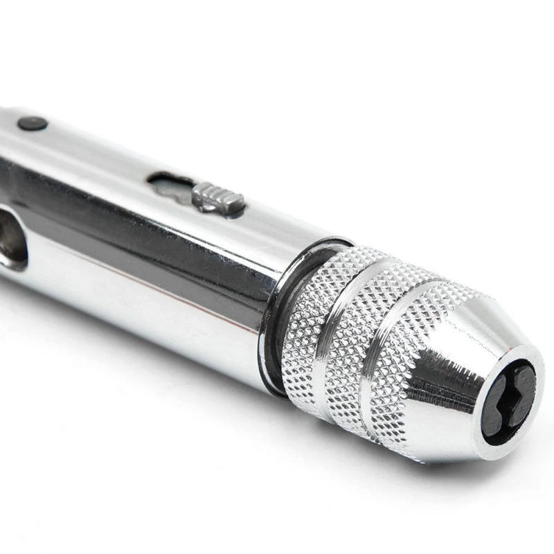 Description Picture 6 of itemAdjustable Silver T-Handle Ratchet Tap Holder Wrench with 5pcs M3-M8 3mm-8mm Machine Screw Thread Metric Plug T-shaped Tap