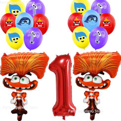 Inside Out Birthday Party Decoration Balloon Backdrop InsideOut Theme Tableware Birthday Party Supplies Kids Baby Shower Boy Gir