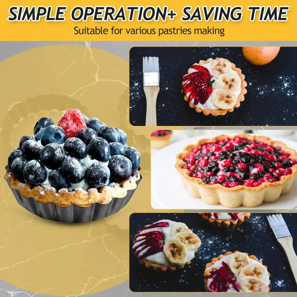 Description Picture 6 of itemBaking Cake Molds Non-Stick Tart Quiche Pans Pan with Removable Bottom Pie Pizza Mould Cup Bakeware Kitchen Tool Accessories