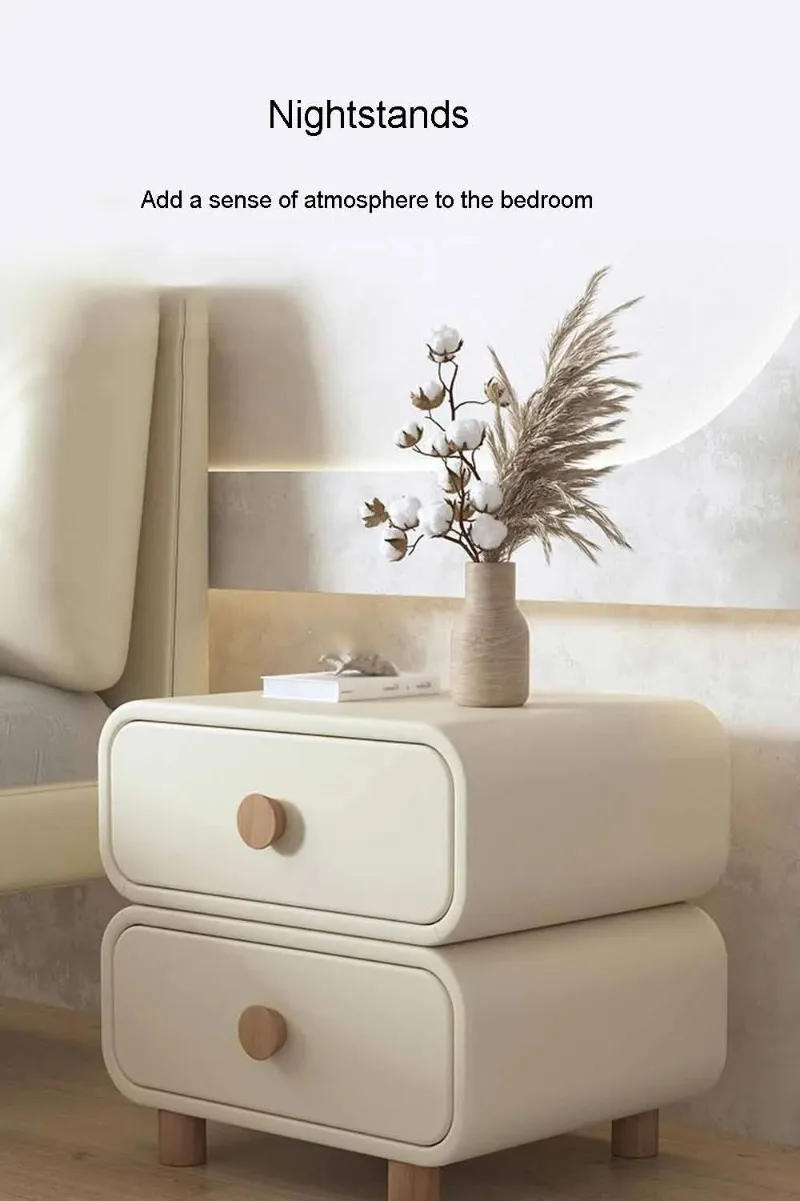 Description Picture 3 of itemNordic Cabinet Side Bed Tables Night Stand Table Room Wooden Storage Interior Furniture French Style Mid-century Bedside Bedroom