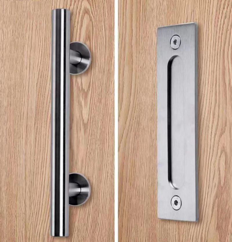 Description Picture 5 of itemGrain Barn Door Circular Door Handle Sliding Door Display Window Double-Sided Circular Pipe Carbon Steel Handle Hardware Accesso