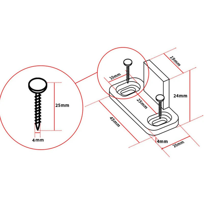 Description Picture 5 of item2pcs Sliding Floor Guide Adjustable Stay Roller For Bottom Of Sliding Door Anti Swinging Furniture Hardware Accessory