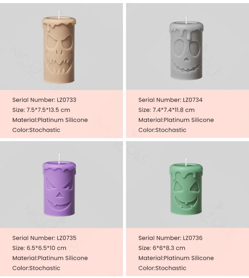 Description Picture 4 of itemNicole Column Pillar Candle Silicone Mold DIY Mystical Mischief Makers Candle Mould Halloween Decorations