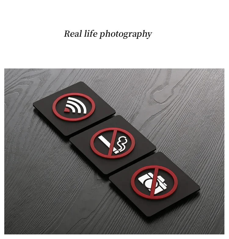 Description Picture 5 of itemWarning Sign WIFI No Smoking Logo No Trespassing Warning Plaque Public Shope Signage Mall Office Buildings Warm Reminder Sign