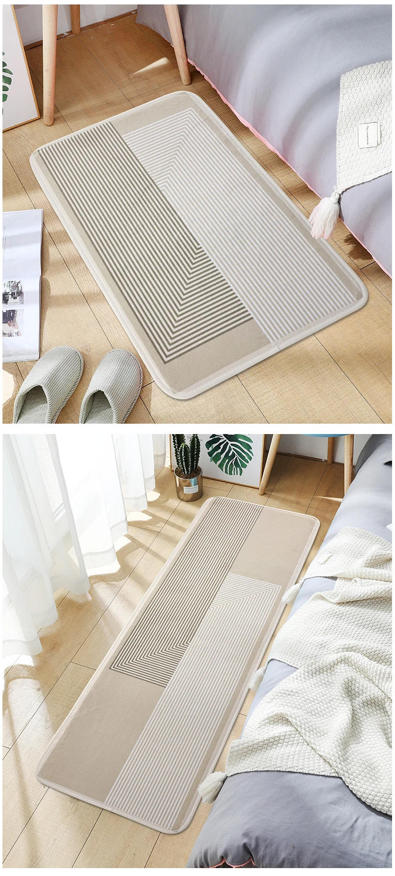Description Picture 5 of itemCartoon Bedroom Carpet Home Bedside Blanket Long Strip Plush Bed Front Floor Mat Living Room Sofa Coffee Table Non-slip Foot Ma