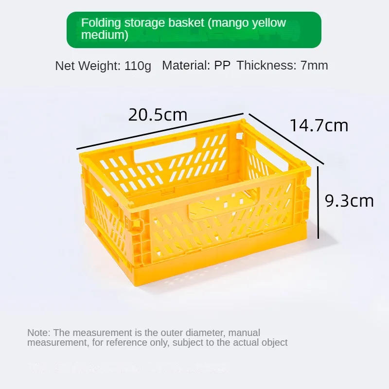 Description Picture 3 of itemNew Mini Storage Basket Foldable Home Desktop Clutter Organizer Dormitory Portable Multifunctional Solid Color Storage Basket