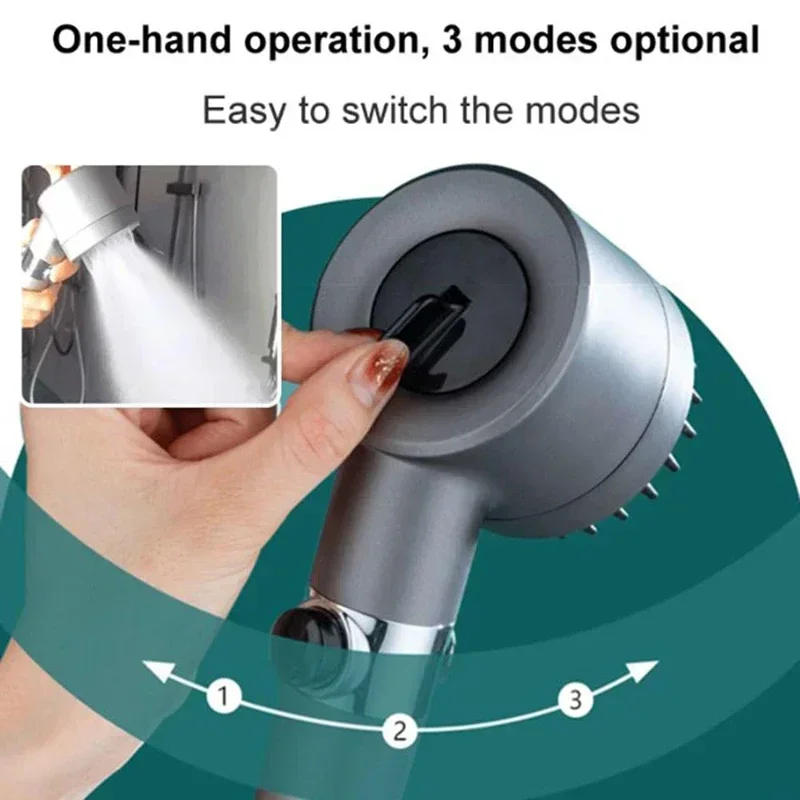 Description Picture 4 of itemHigh Pressure Shower Head Filter Water-saving Shower 4-mode Adjustable Spray with Massage Brush Rain Faucet Bathroom Accessories