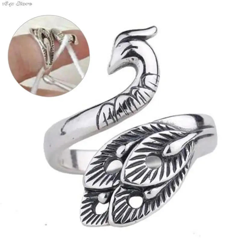 Description Picture 6 of item1pc Adjustable Knitting Loop Crochet Loop Knitting Accessories Knitting Ring Adjust Finger Wear Thimble Yarn Guides Knitted Ring