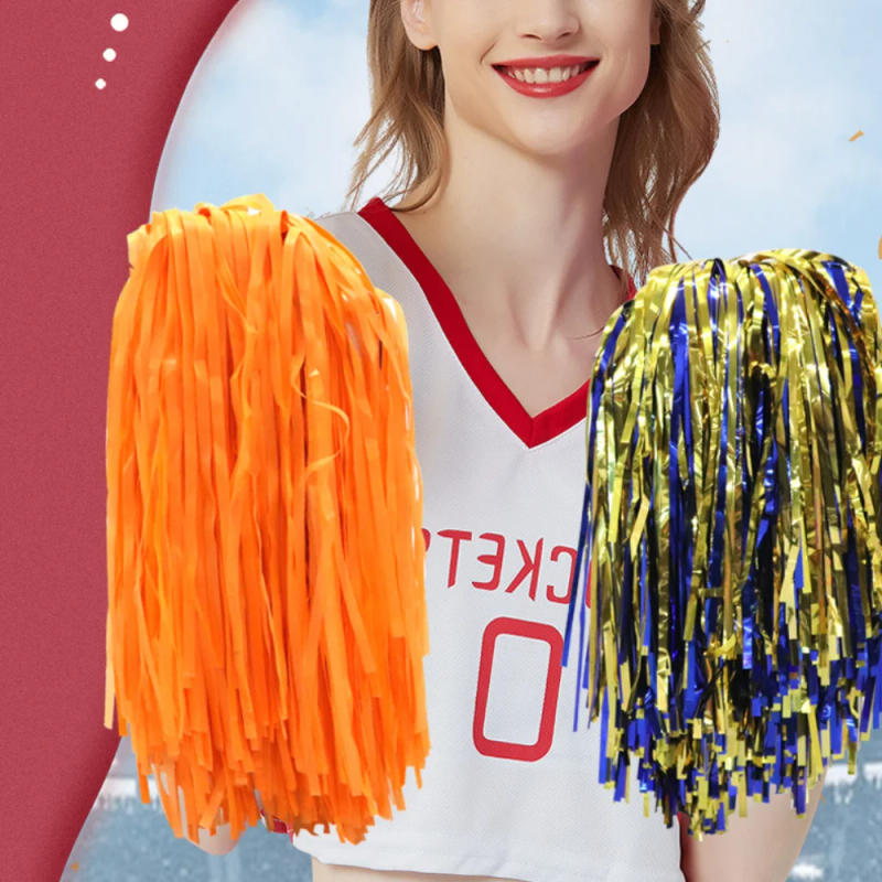 Description Picture 3 of item1PC PP Flat Handle Cheerleading Pom Poms Sports Meets Matte Cheerleading Cheering Ball Festivals Parties Club Sport Supplies