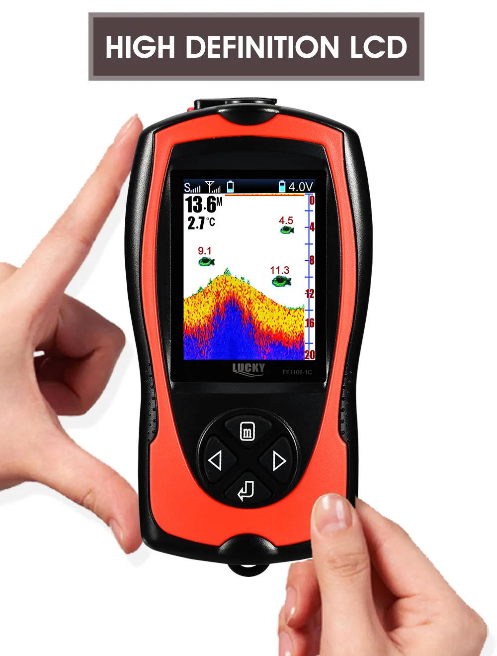 Description Picture 4 of itemLucky Sonar Fish Finder FF1108-1CWLA Rechargeable Wireless Sensor 45M Water Depth Echo Sounder Fishing Portable Fish Finder