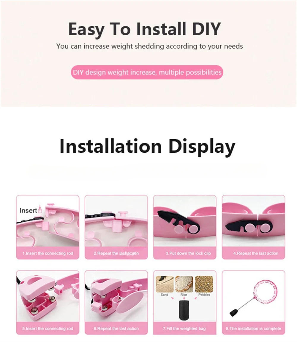 Description Picture 5 of itemSports Hoop Waist Trainer Exercise At Home Slimming Belly Portable Fitness Equipment Body Building Entertainment Fitness