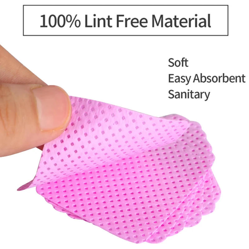 Description Picture 4 of item600pcs Lint-Free Nail Polish Remover Cotton Wipes UV Gel Tips Remover Cleaner Paper Pad Nails Polish Art Cleaning Manicure Tools