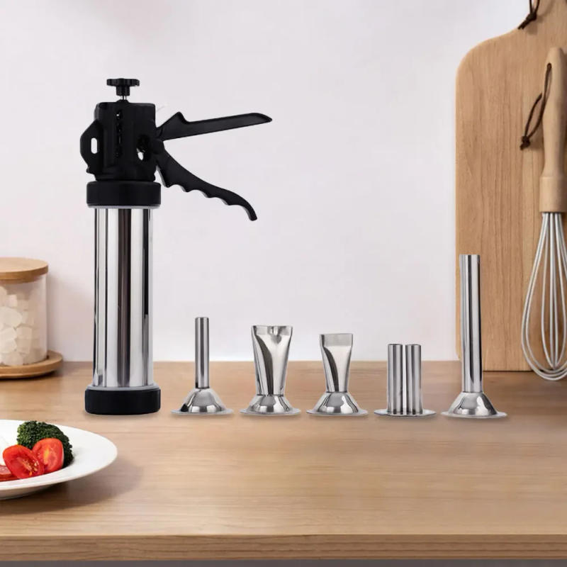 Description Picture 6 of item5pcs/Set Homemade Sausage Stuffer Manual Meat Syringe with 5Nozzles Sausage Machine Sausage Filler Meat Injector Meat Maker Tool