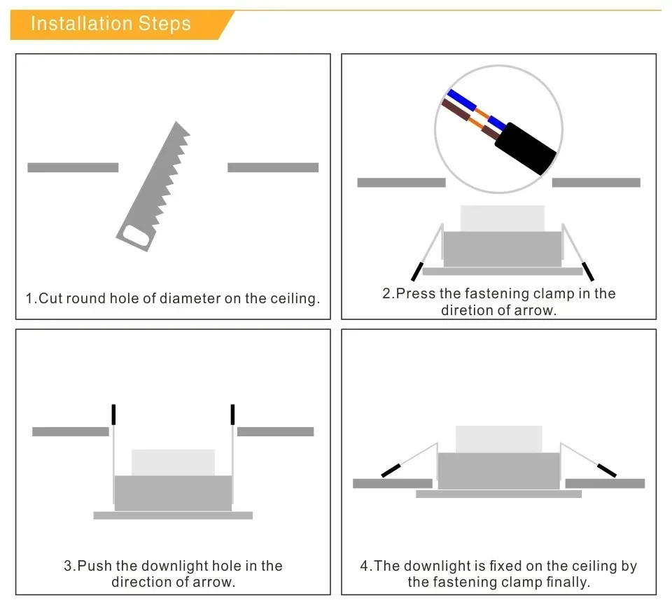 Description Picture 6 of item2024 LED Downlight Spotlight Tri-color Dimmable 5W 7W 9W 12W 15W Recessed Downlight Ceiling Light Wall Light Cool White Bulb