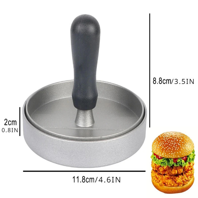 Description Picture 6 of itemHamburger Patty Press Round Stainless Steel Hamburger Mold Non-Stick Stuffed Burger Patties Mould Maker Kitchen Accessories