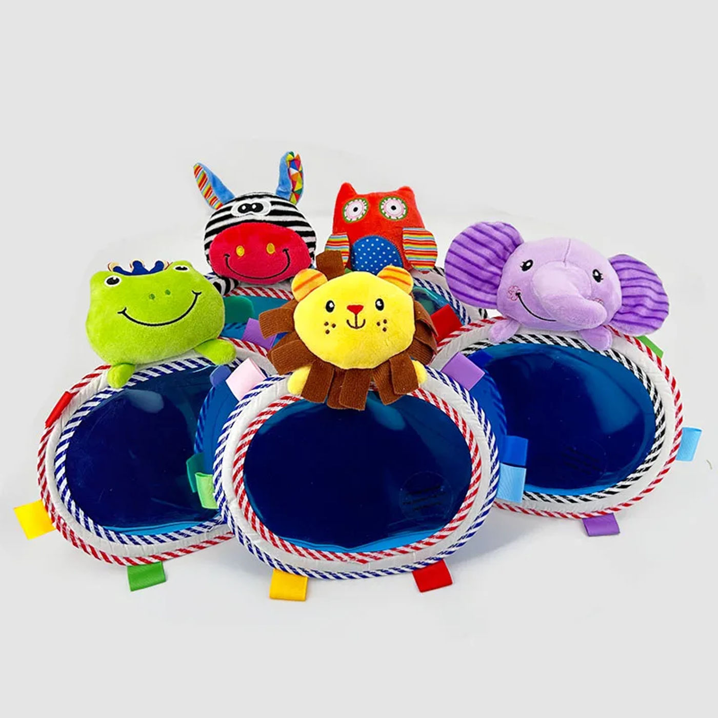 Description Picture 5 of itemBaby Car Mirror Back Seat Rear View Mirror Cartoon Animal Plush Toys Adjustable Rear Facing Mirrors for Baby Stroller Toys