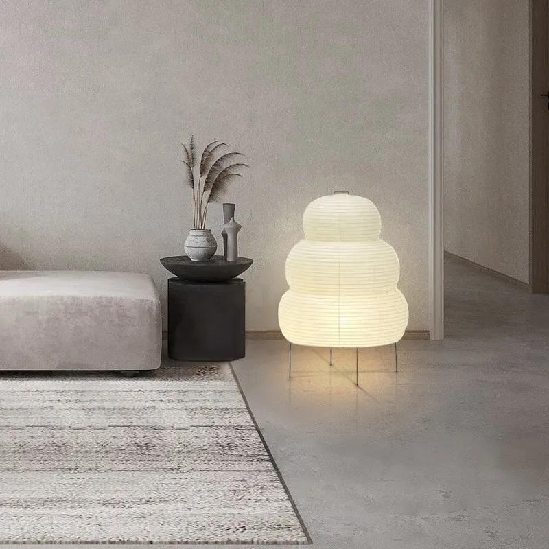 Description Picture 4 of itemJapanese Design Akari Noguchi Yong Table Lamp White Rice Paper Decorative Desk Lights for Bedroom Living/Dining Room Study Loft
