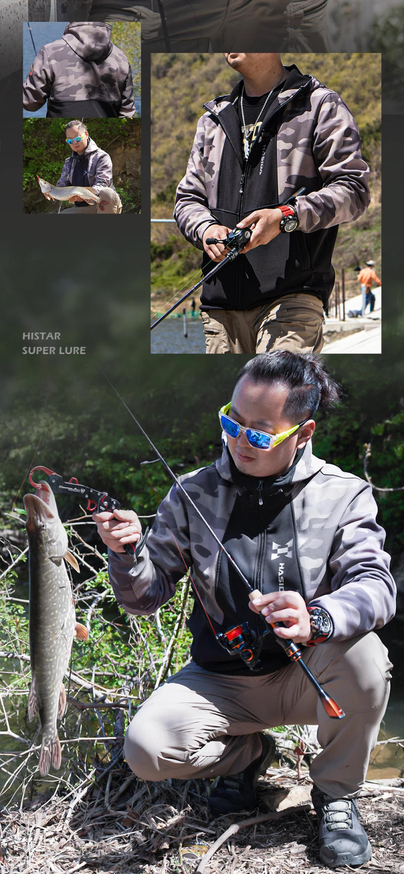 Description Picture 6 of itemHISTAR Multiple Pockets Anti-UV Sun Protect New Style Outdoor Waterproof Windproof Jacket  Imported Brand Zipper Fishing Clothin