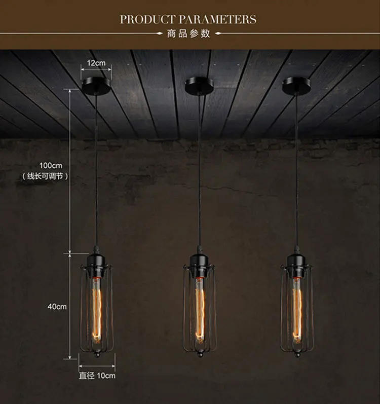 Description Picture 4 of itemIndustrial Style Creative Restaurant Small Chandelier Led Iron Chandelier American Retro Bar Table Cafe Lighting Lighting Tools