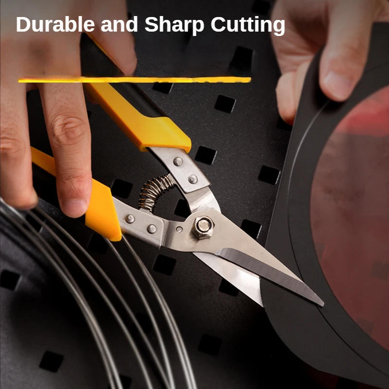 Description Picture 3 of item1Pc 8.5 Inch Stainless Steel Metal Scissors Cutter Industrial Work Multi-function Straight Curved Blade Keel Scissors Hand Tools