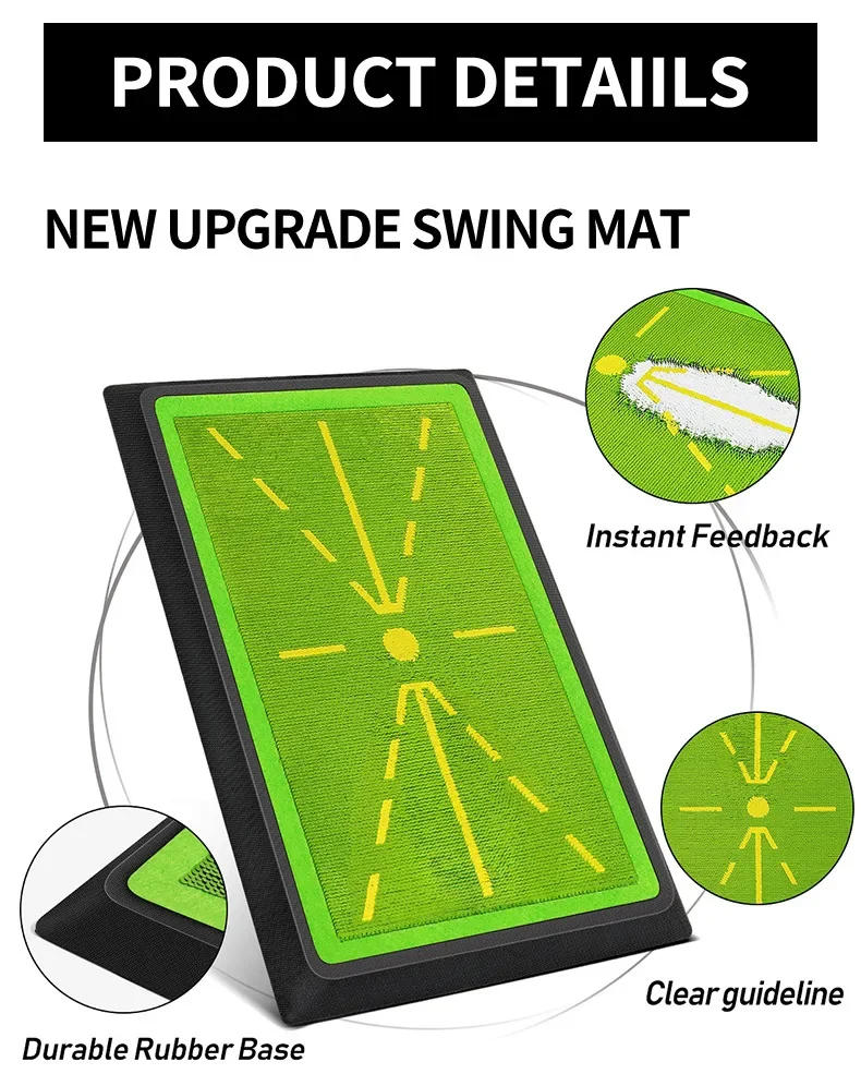 Description Picture 4 of itemPGM High Quality Golf Training Pad for Swing Detection Batting Ball Trace Directional Mat Swing Path Pads Swing Practice Pads